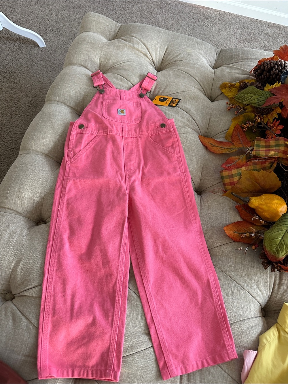 Carhartt Pink Kids Overalls with Adjustable Straps